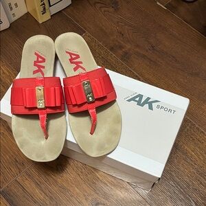 Anne Klein orange/red Slide Sandals
